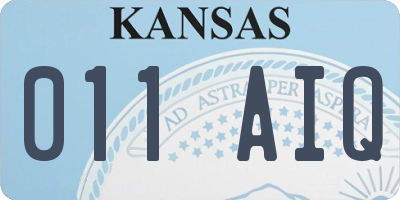 KS license plate 011AIQ