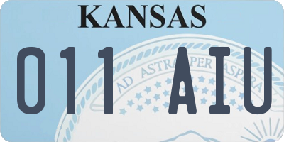 KS license plate 011AIU