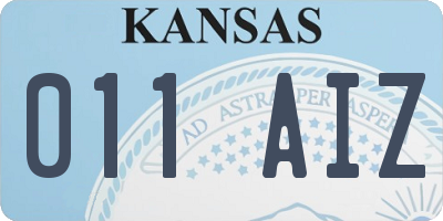 KS license plate 011AIZ