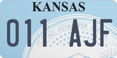 KS license plate 011AJF