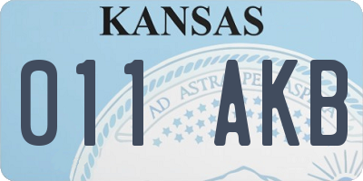 KS license plate 011AKB