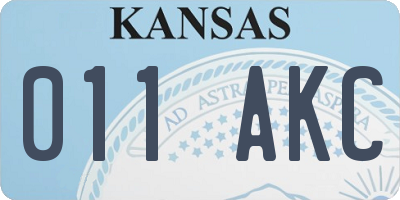 KS license plate 011AKC