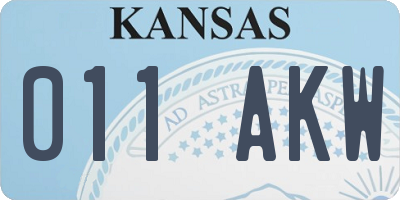 KS license plate 011AKW