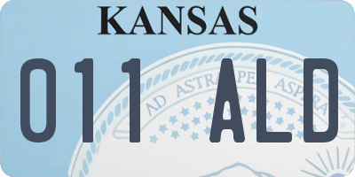 KS license plate 011ALD