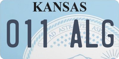 KS license plate 011ALG
