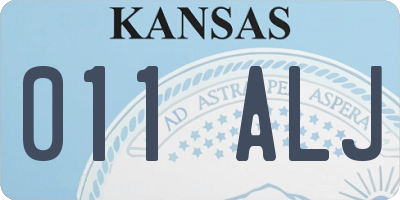 KS license plate 011ALJ