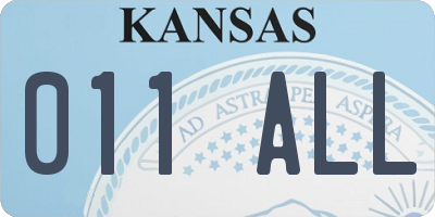 KS license plate 011ALL