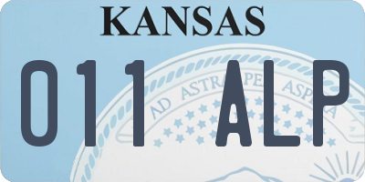 KS license plate 011ALP