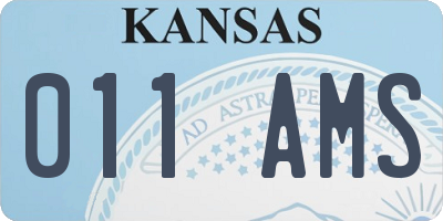 KS license plate 011AMS
