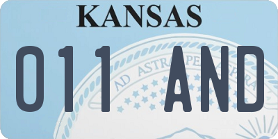 KS license plate 011AND