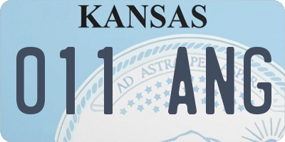 KS license plate 011ANG