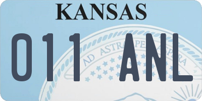 KS license plate 011ANL