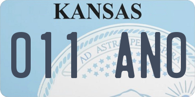 KS license plate 011ANO