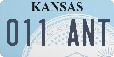 KS license plate 011ANT