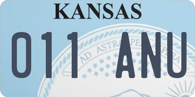 KS license plate 011ANU