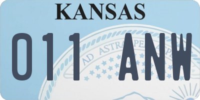 KS license plate 011ANW