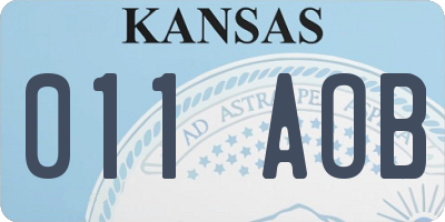 KS license plate 011AOB