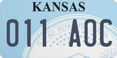 KS license plate 011AOC
