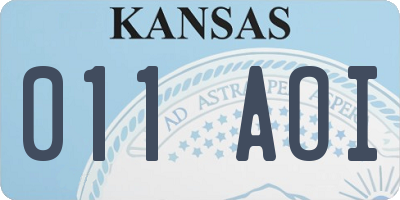 KS license plate 011AOI