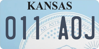 KS license plate 011AOJ