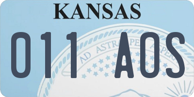 KS license plate 011AOS