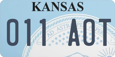 KS license plate 011AOT