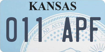 KS license plate 011APF