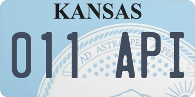 KS license plate 011API