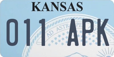 KS license plate 011APK