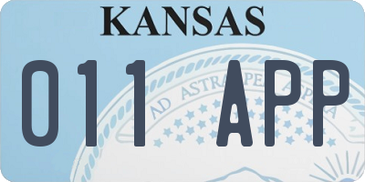 KS license plate 011APP
