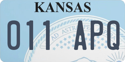 KS license plate 011APQ