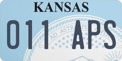 KS license plate 011APS