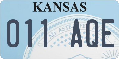 KS license plate 011AQE