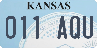 KS license plate 011AQU