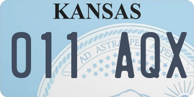 KS license plate 011AQX