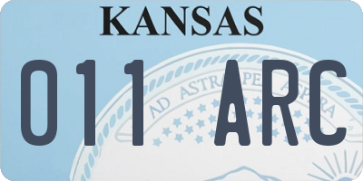 KS license plate 011ARC