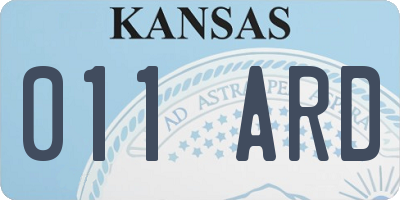 KS license plate 011ARD