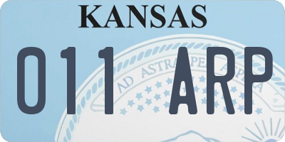 KS license plate 011ARP