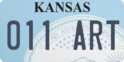 KS license plate 011ART