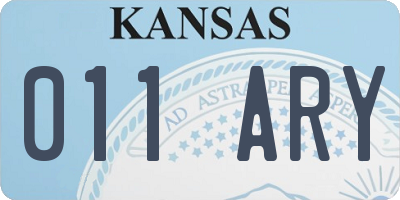 KS license plate 011ARY