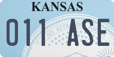KS license plate 011ASE