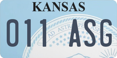 KS license plate 011ASG