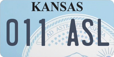 KS license plate 011ASL