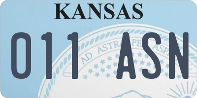 KS license plate 011ASN