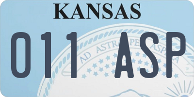 KS license plate 011ASP