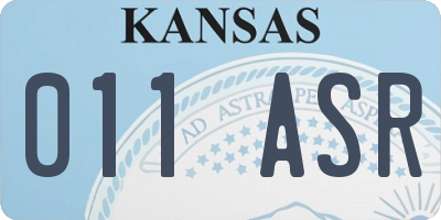 KS license plate 011ASR