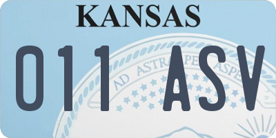 KS license plate 011ASV