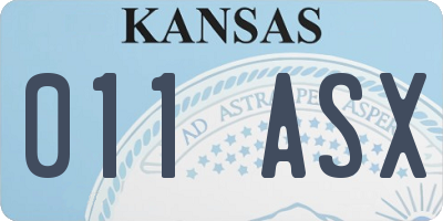 KS license plate 011ASX
