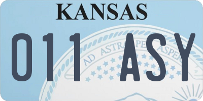 KS license plate 011ASY