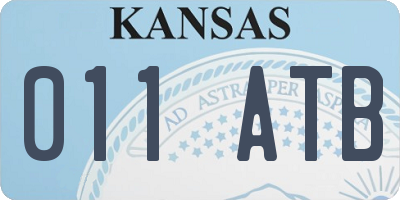 KS license plate 011ATB